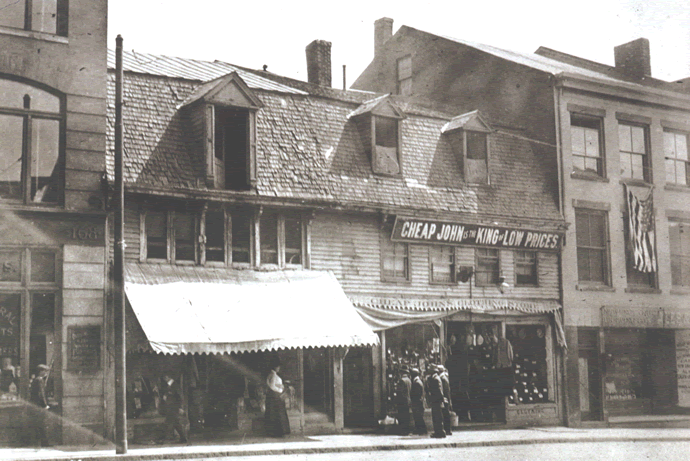 Cheap John's Clothing Store (Finkelstein's), State Street , Hartford , c. 1900.