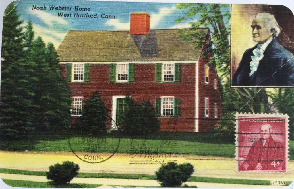 1950s postcard of the Noah Webster House when it was a private home. Courtesy of the Noah Webster House