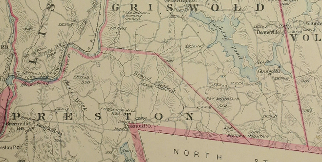 Atlas map showing Glasgo