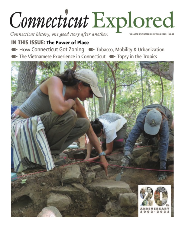 cover with students working on archaelogical dig