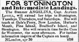 An ad for the steamer Angelina, Morning News, April 30, 1846, image: America’s Historical Newspapers